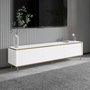 Hanah Home Soporte para TV Blanco y Dorado